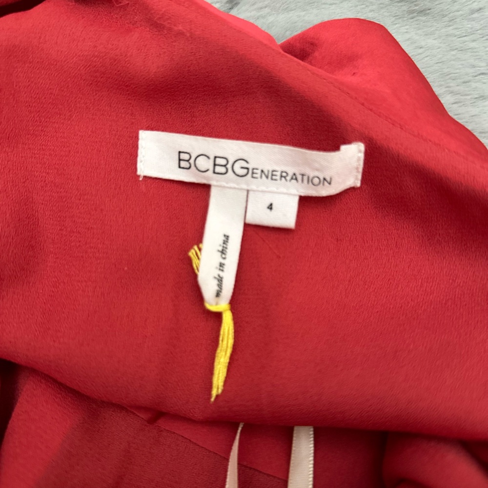 Bcbgeneration- One Shoulder Ruffled Red Dress Siz… - image 3